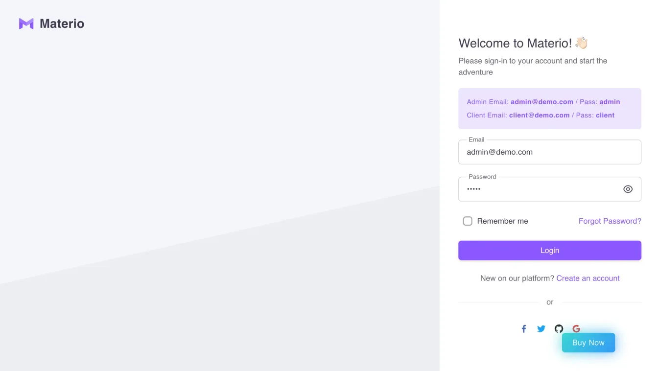 Materio Admin Template