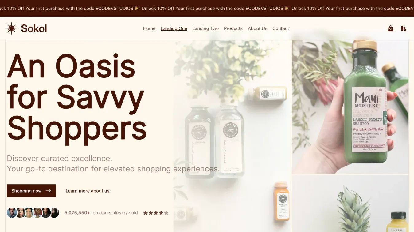 Sokol eCommerce Minimal Template